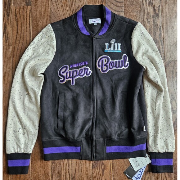 Alyssa Milano NFL Super Bowl 52 Minnesota BLK  Womens Jacket Eagles Patriots S - Picture 2 of 13